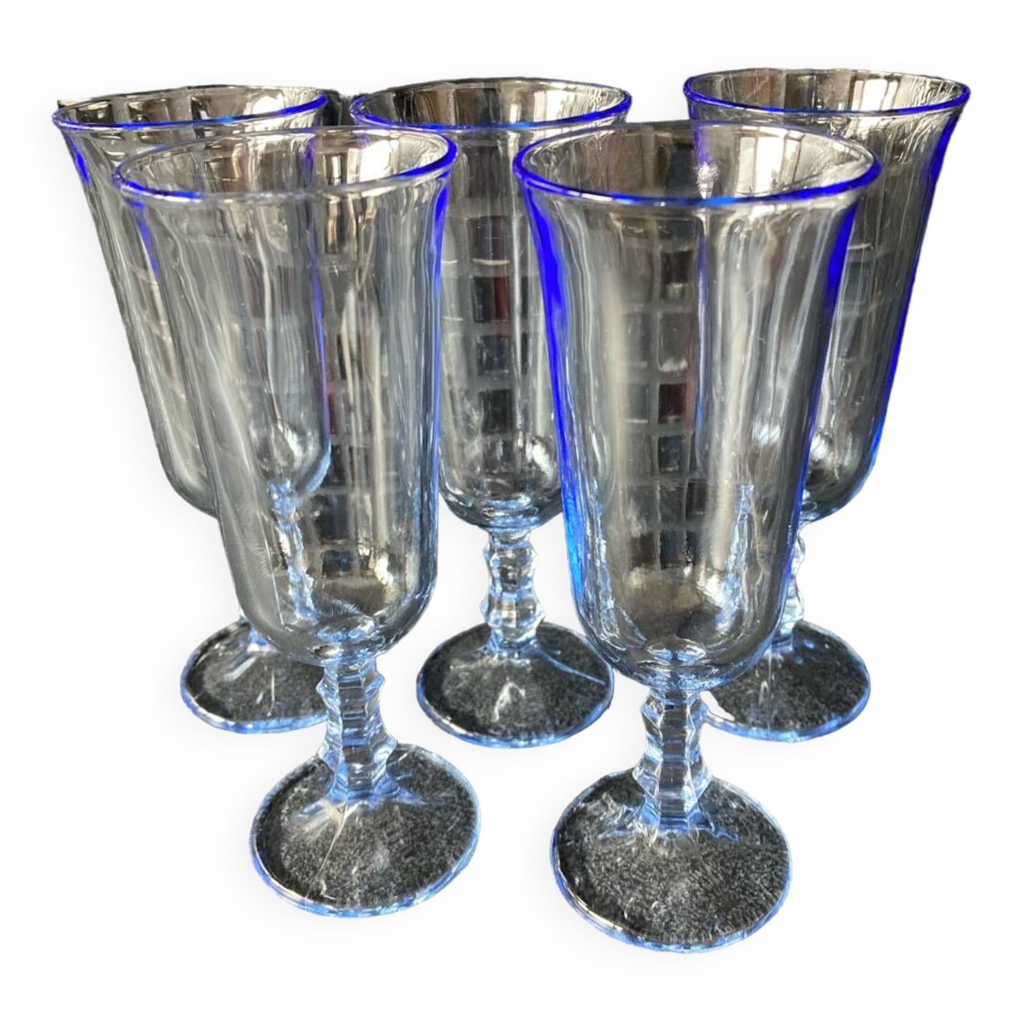 Blue glass flutes