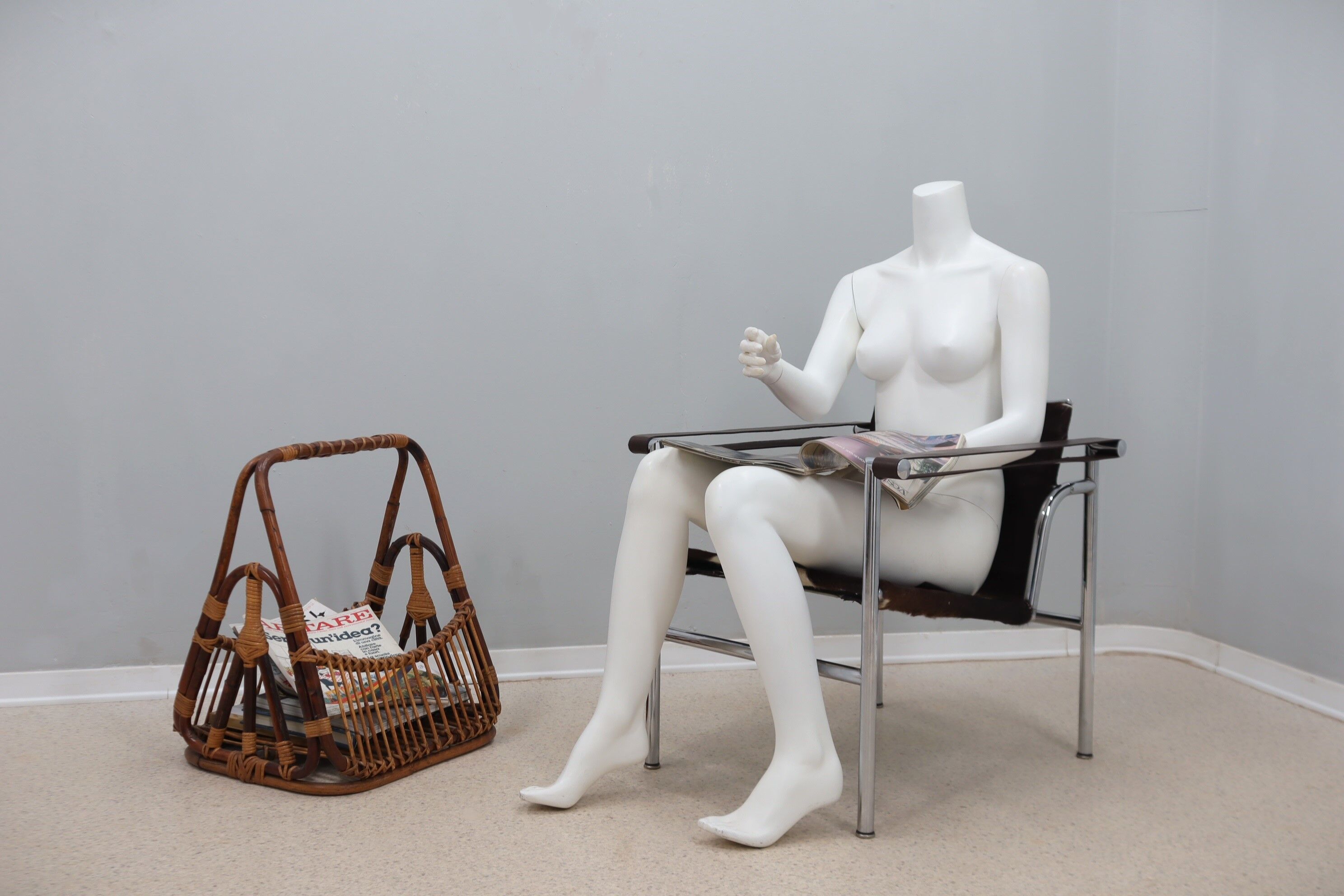 LC1 pony armchair original Cassina 1970s