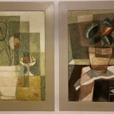 Pair of framed oils on wood