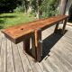 Restored antique carpenter's workbench in solid oak - 245 cm