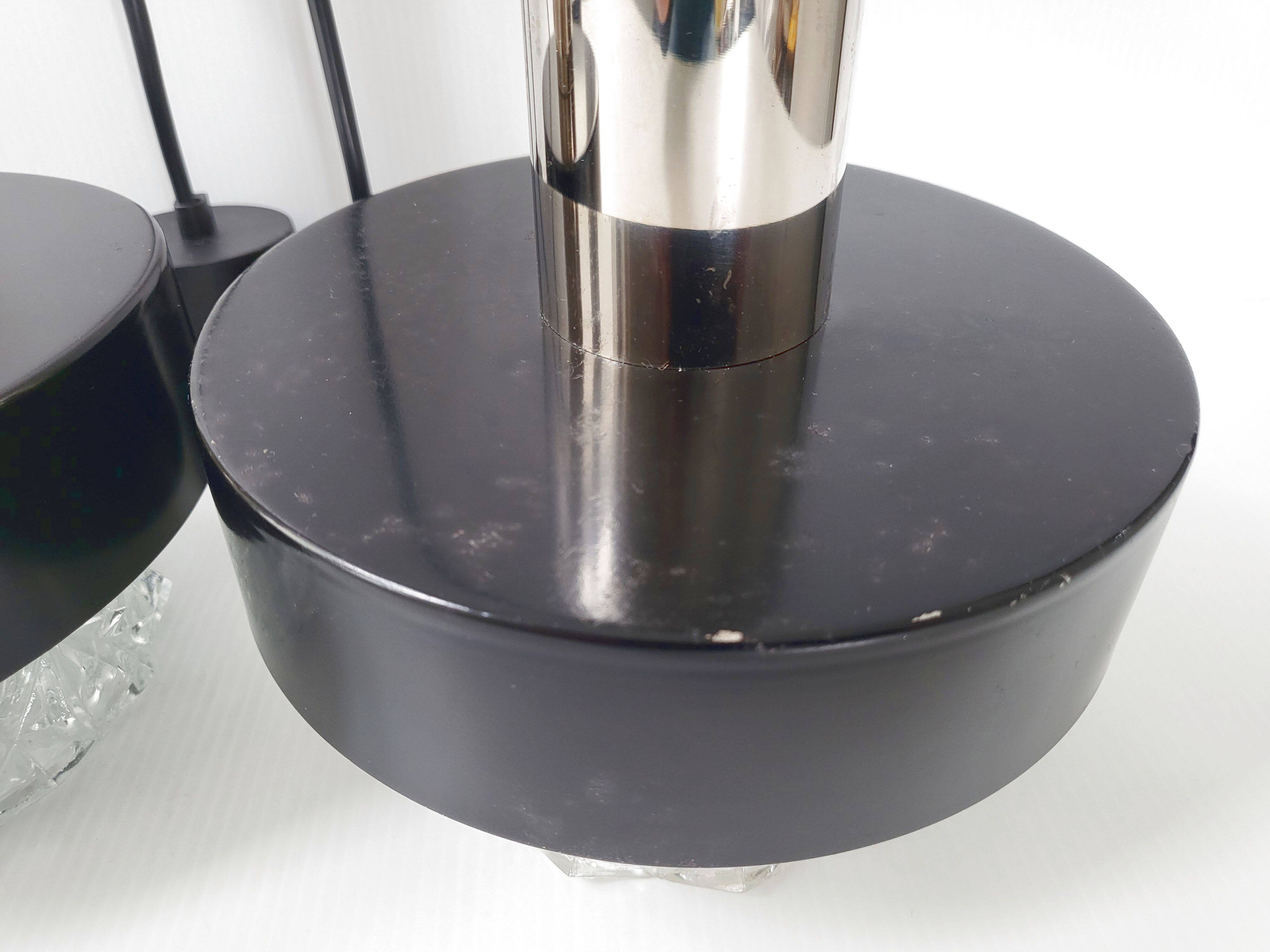 Set of 3 vintage pendant lights 1960