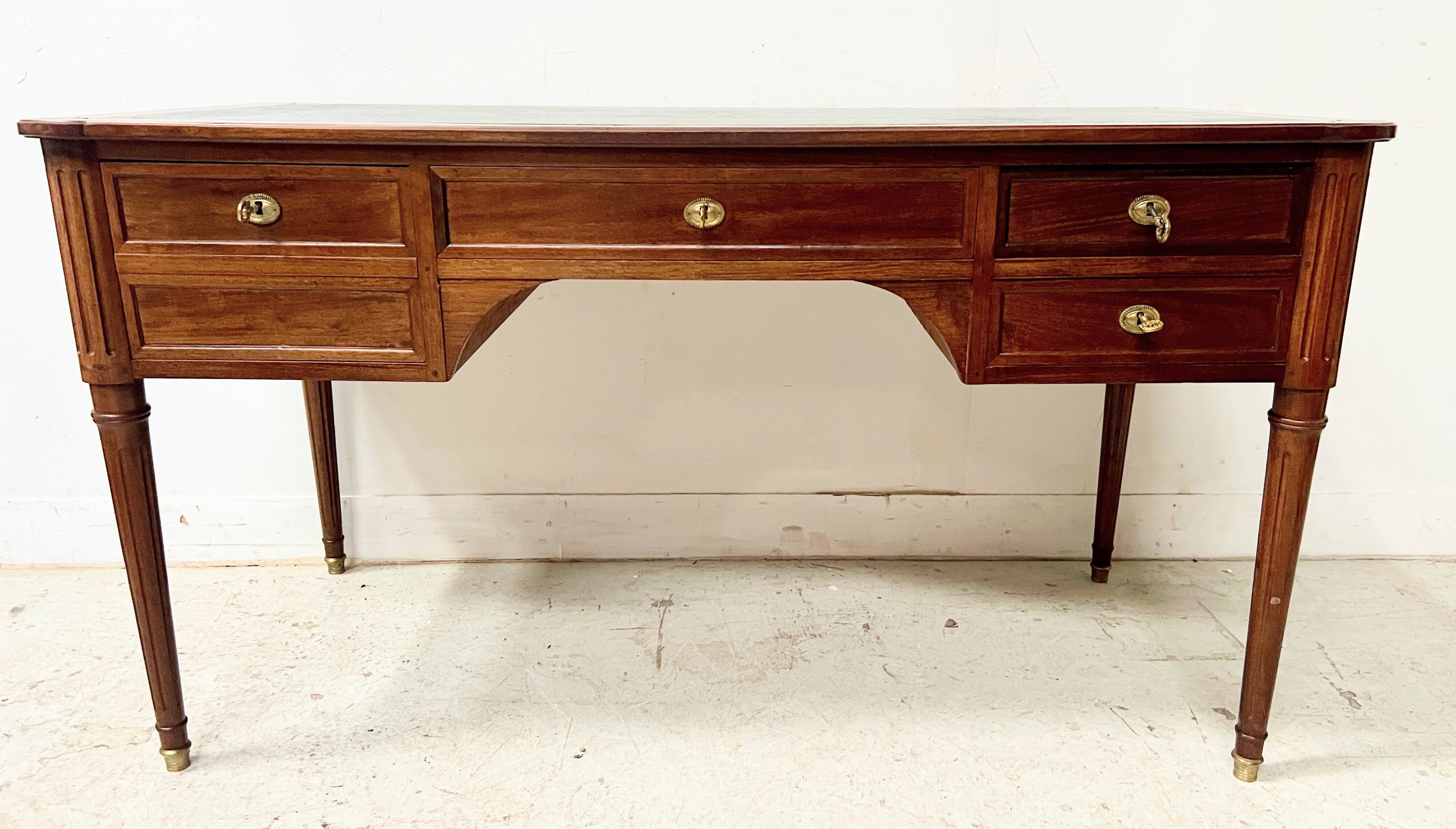 Louis XVI style mahogany desk, 20th century.