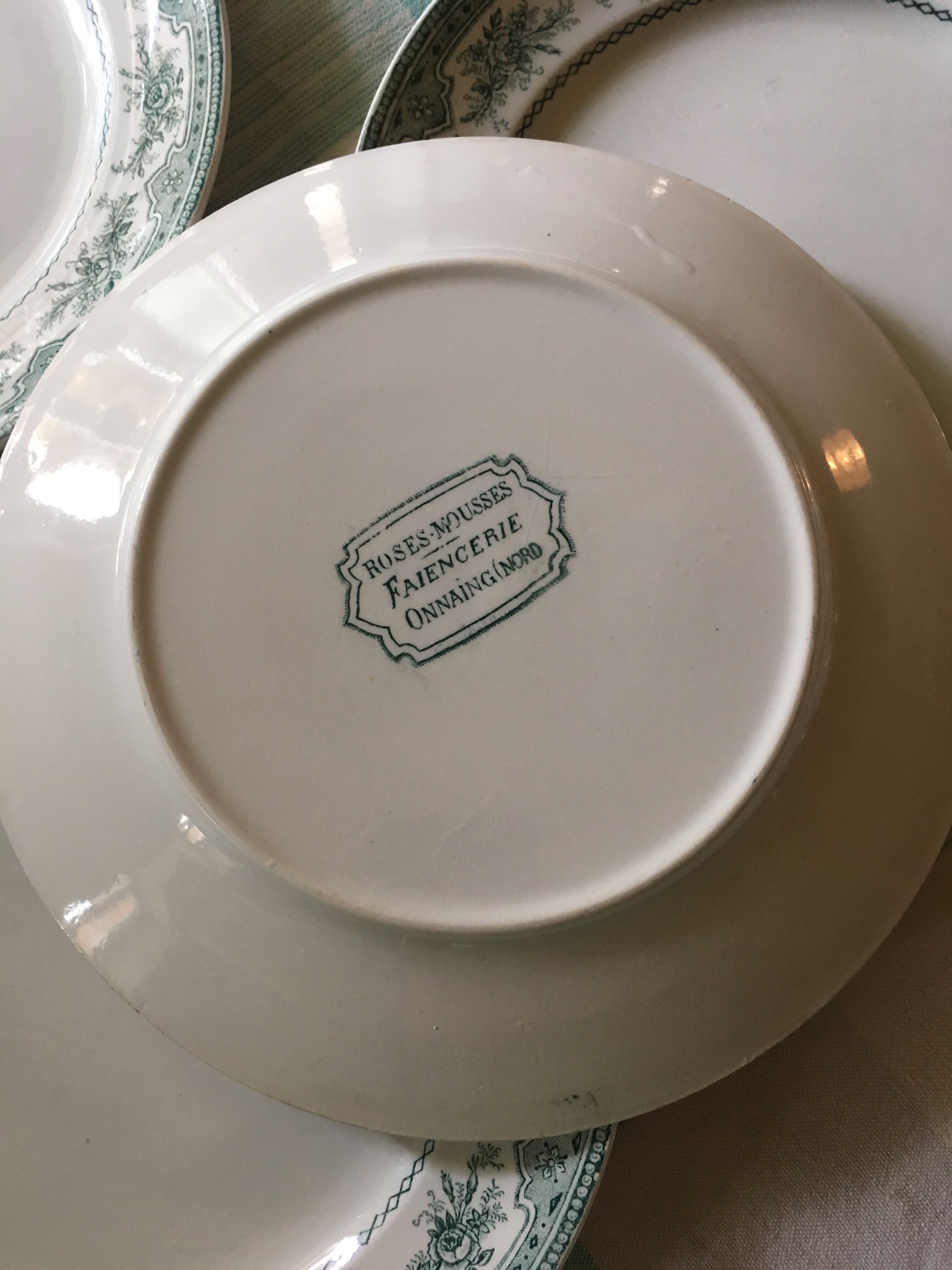 Set of flat plates Roses Mousses