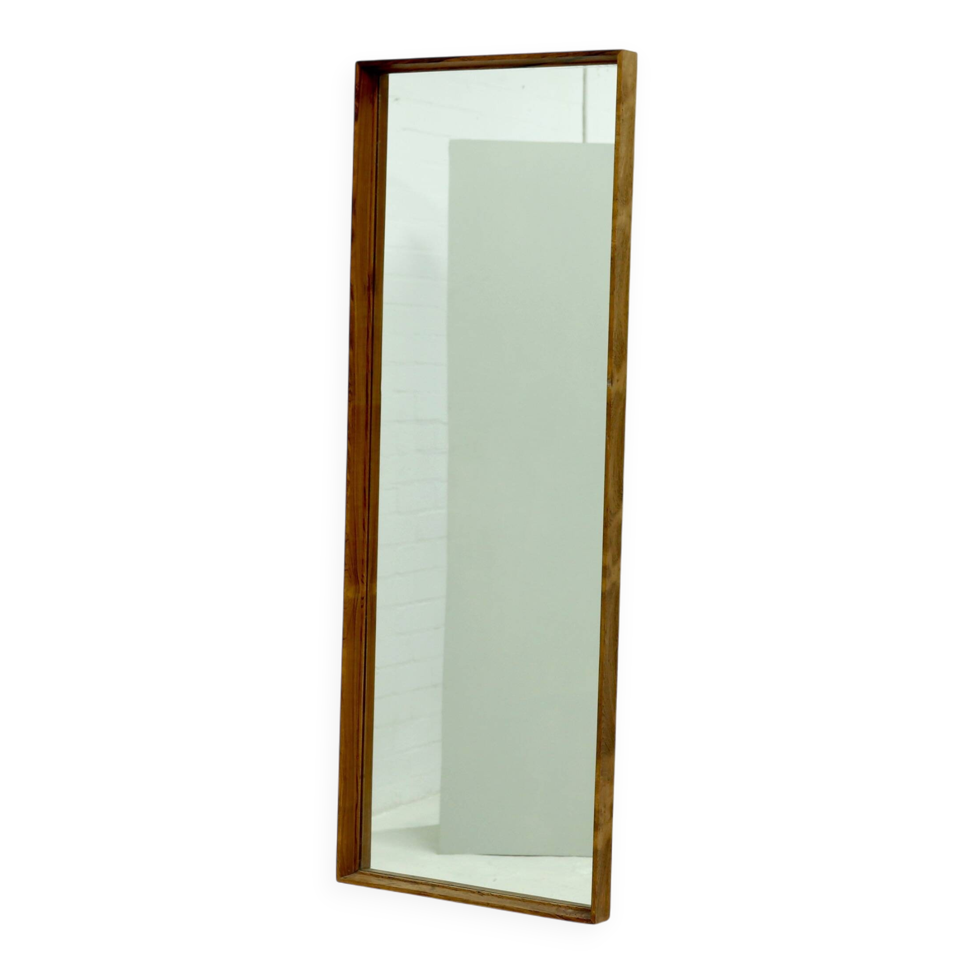 Large Scandinavian Rectangular Rosewood Mirror 1960s