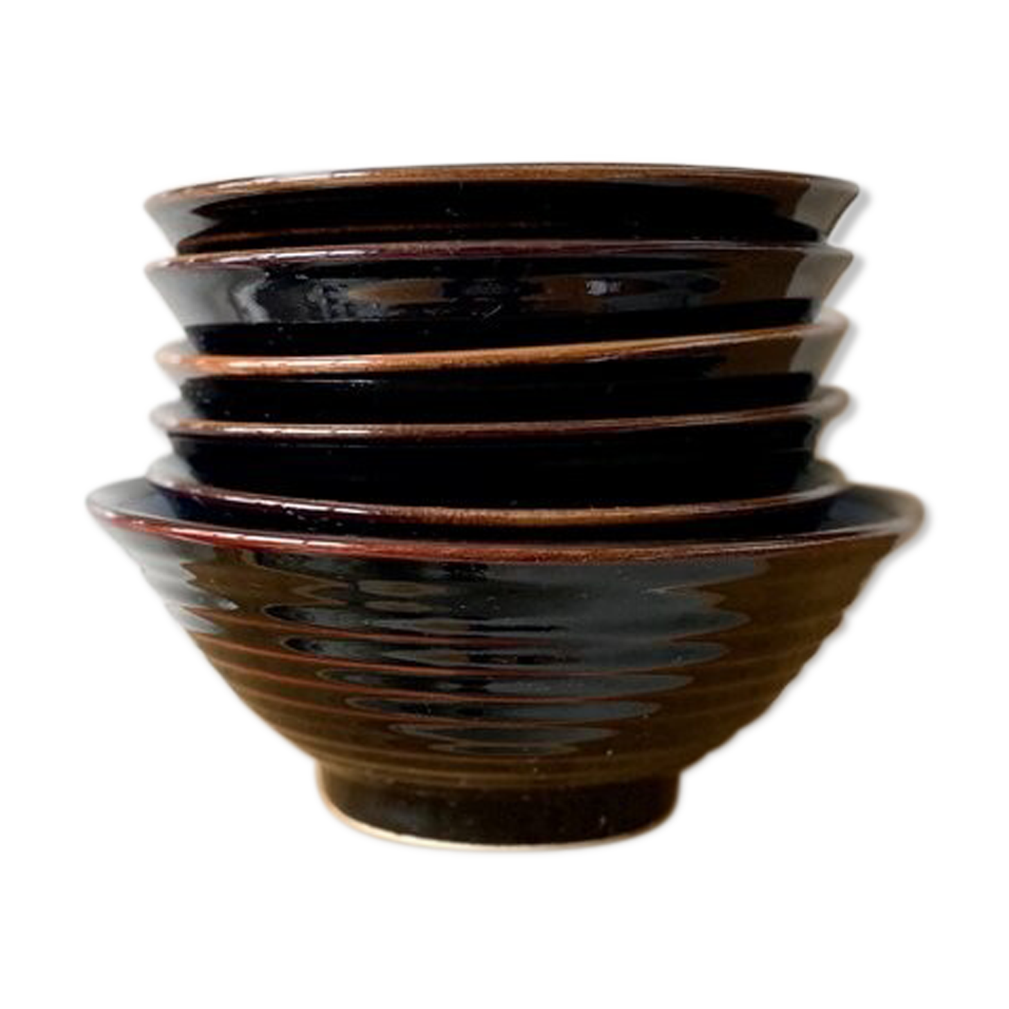 6 enamelled ceramic bowls