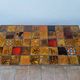 Vintage coffee table "Moulin de la roue" Vallauris in glazed ceramic and forged metal