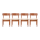 Ensemble de quatre chaises design scandinave danois