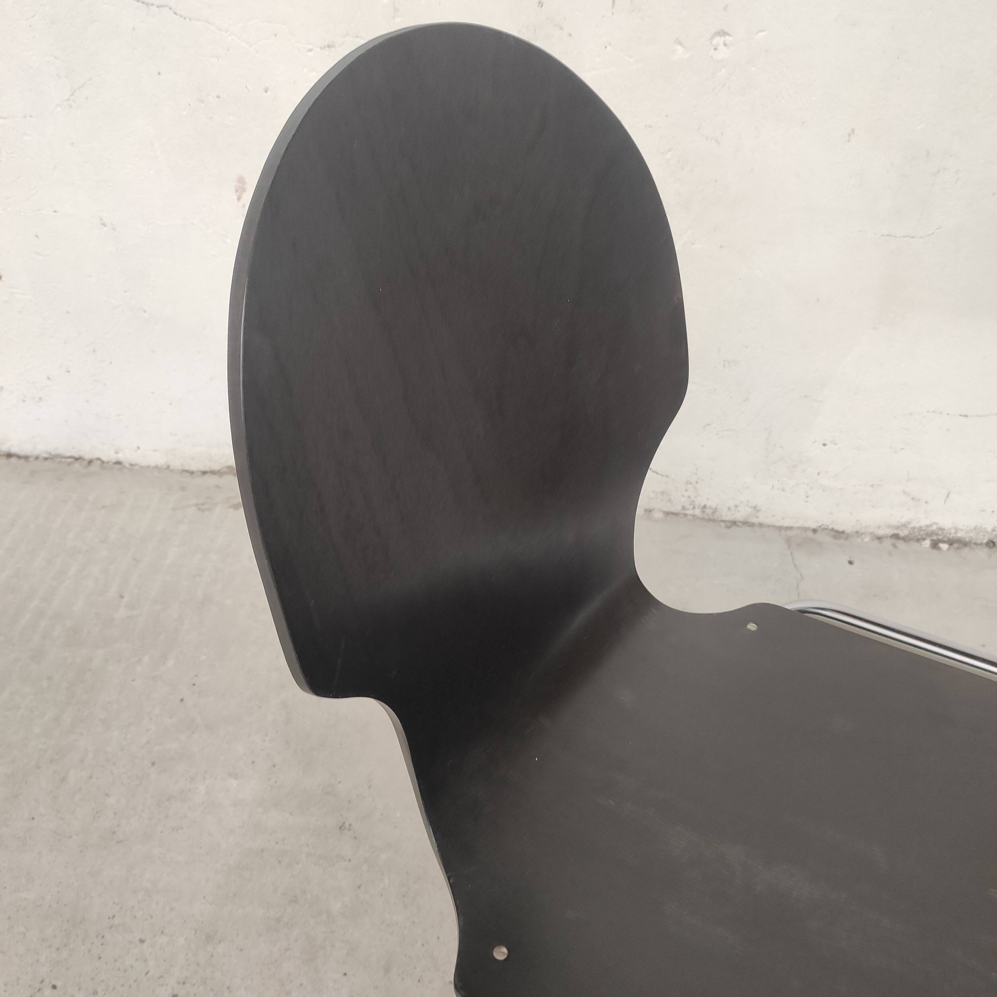 6 chaises plywood et chrome