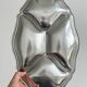 Shiny silver stainless steel compartment dish