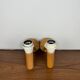 Scandinavian wooden wall light duo, beech, minimalist 1980