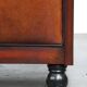 Sheepskin Art Deco design armchair with wood and beautiful cognac-colored leather