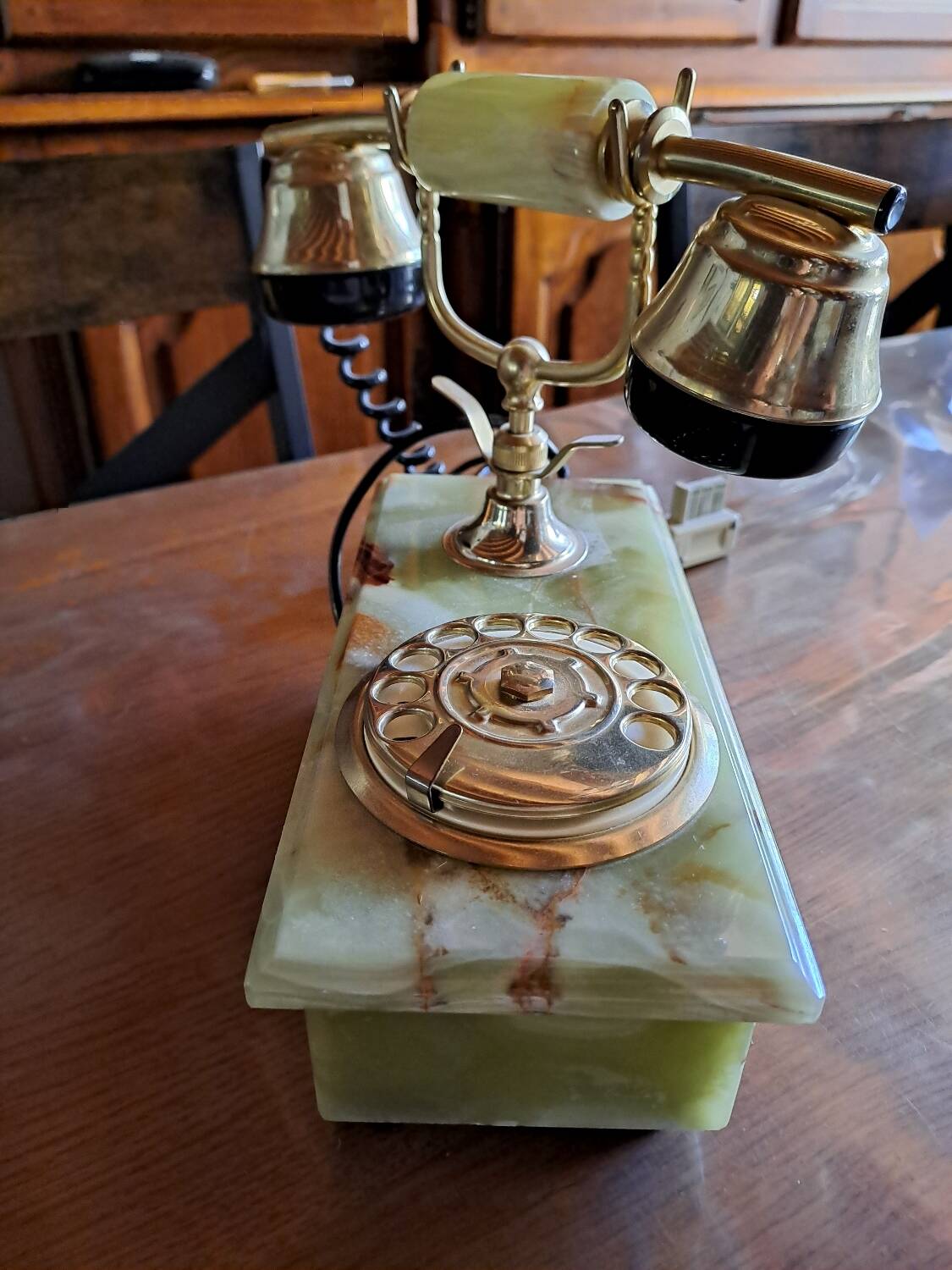 Onyx and brass telephone