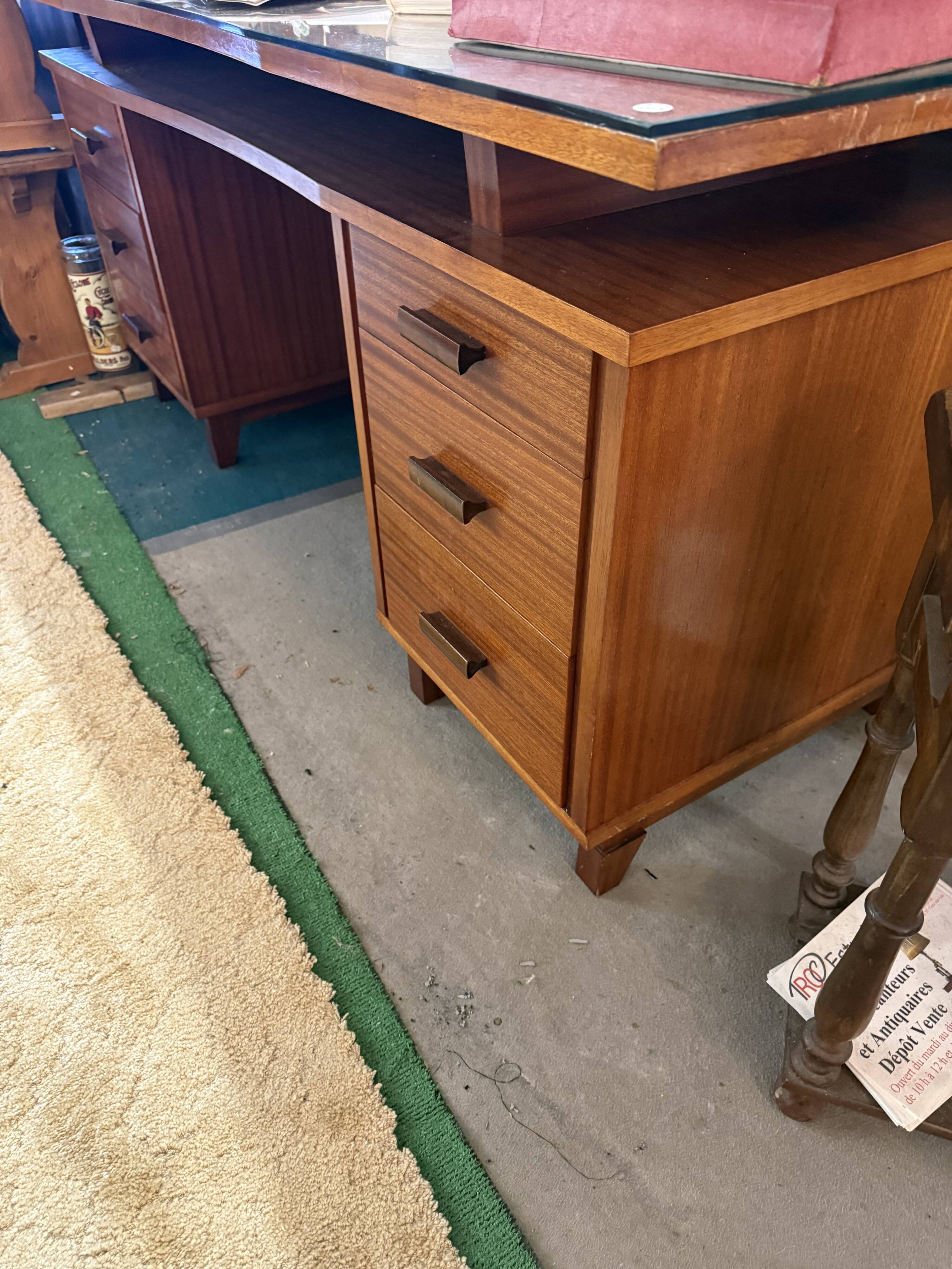 Scandinavian desk with a glass top