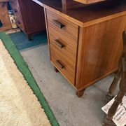 Scandinavian desk with a glass top