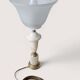 Neo-Empire style table lamp in alabaster and brass - V-shaped tulip shade