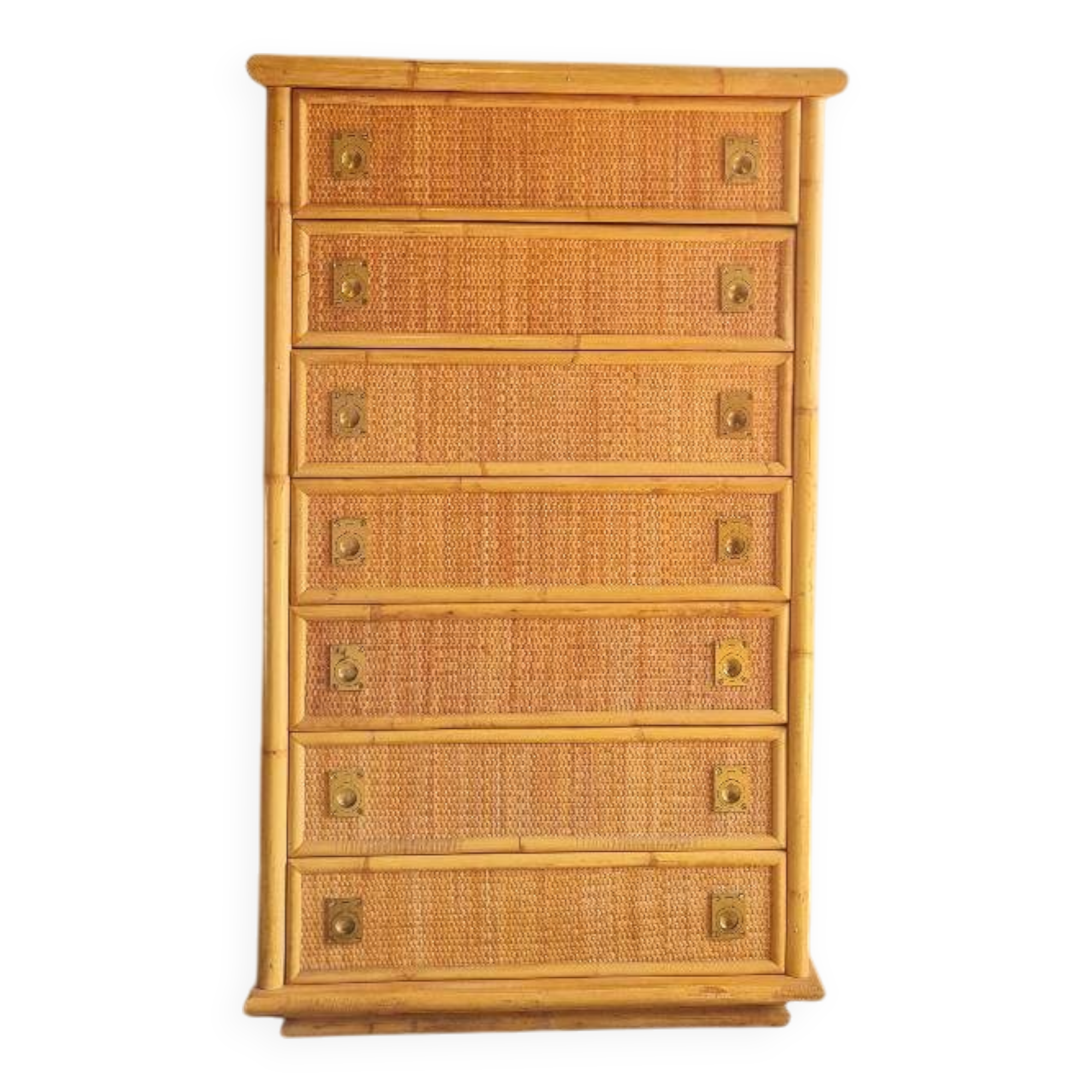 Dal Vera rattan chest of drawers, Italy circa 1970