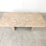 Table basse vintage en pierre fossile, 1970