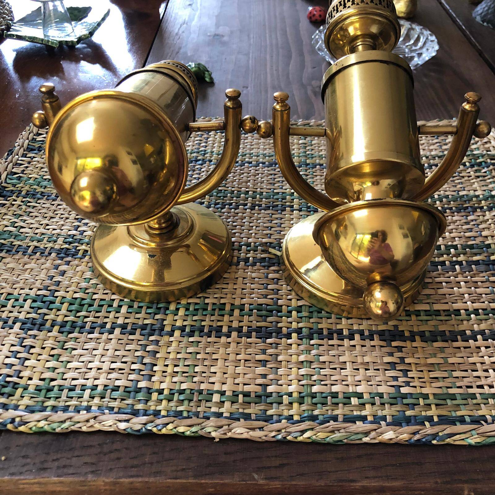 Pair of bronze wall lights