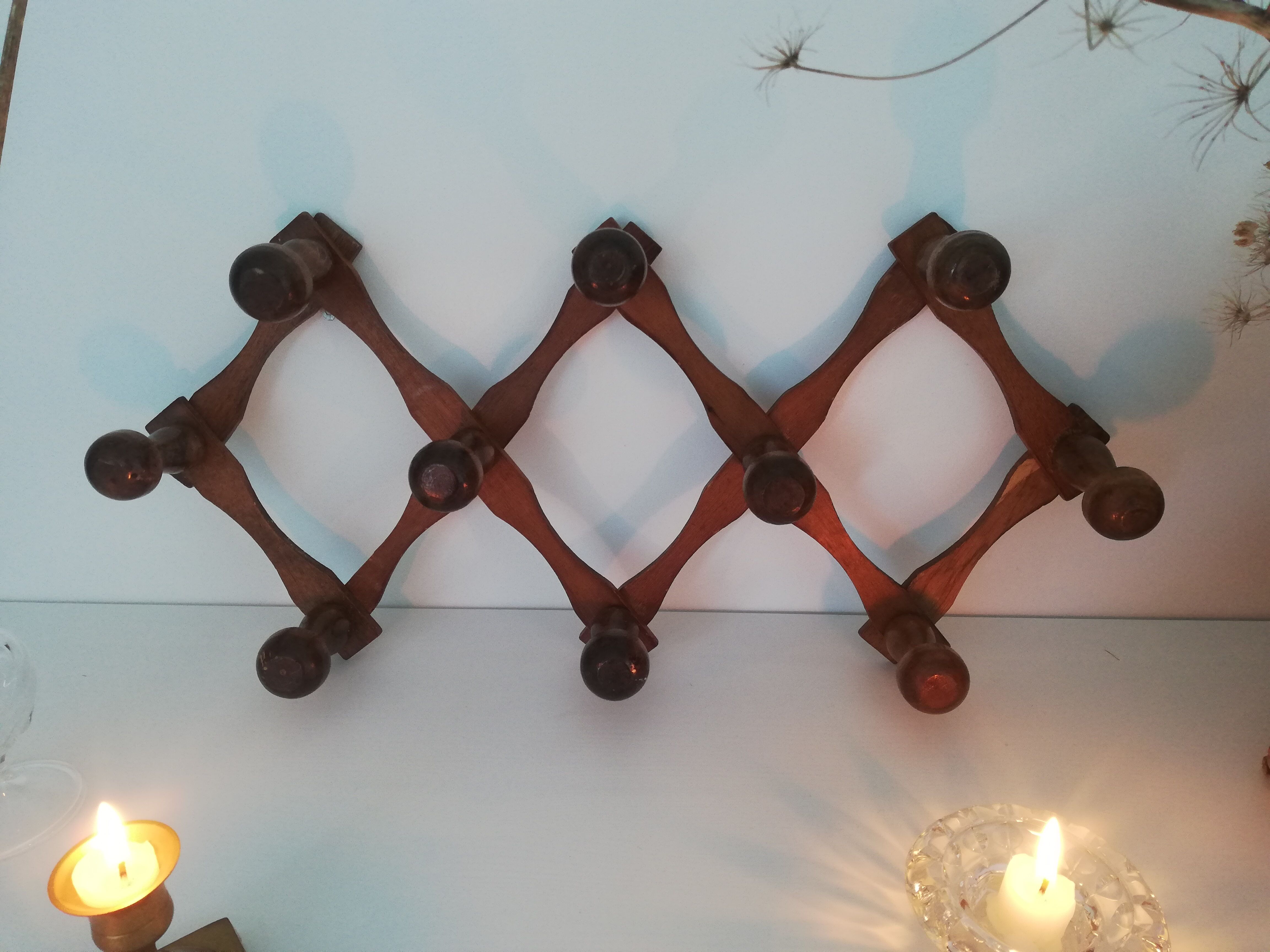 Vintage accordion coat rack