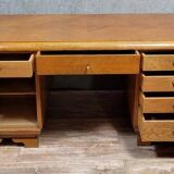 Double-sided Art Deco period parquet flooring desk circa 1940