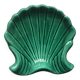 Emerald green ceramic seashell trinket dish