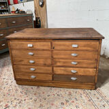 Meuble de métier, de mercerie double face à 20 tiroirs