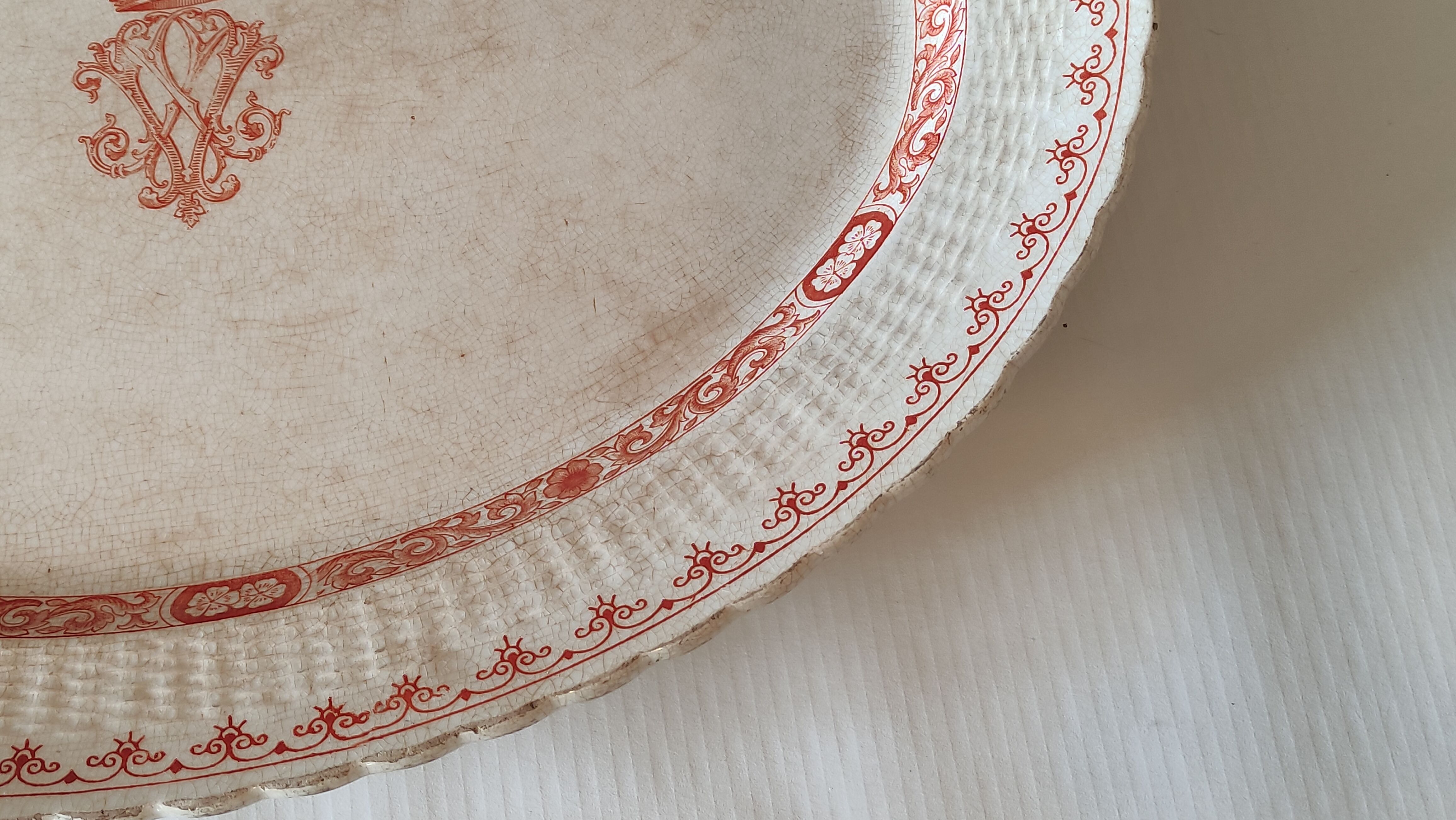 Serving dish Minton motif Cances - Antique ceramics - Iron earth