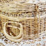 Decorative wicker suitcase