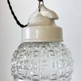 Vintage White Porcelain Pendant Light, 1970s