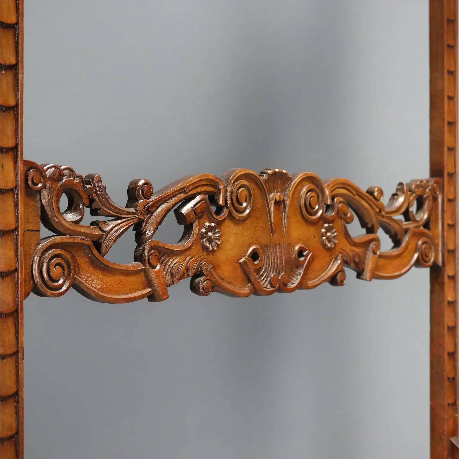 Antique coat rack in stained beech, Italy, 19th century.