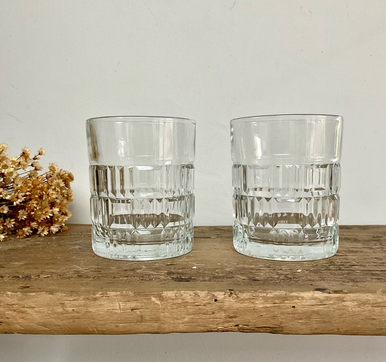 6 vintage Préfontaines whisky glasses