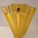 Art Deco yellow glass star-shaped vase Walther Glas Germany