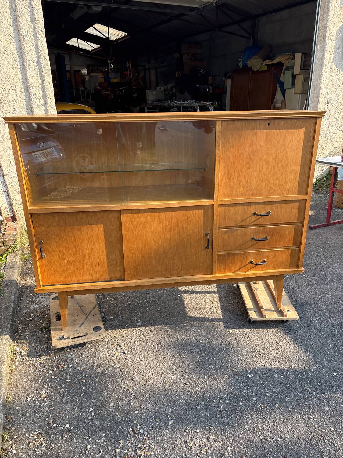 Vintage 60s sideboard with compass feet