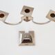 Chandelier en acier et altuglas 1970 vintage