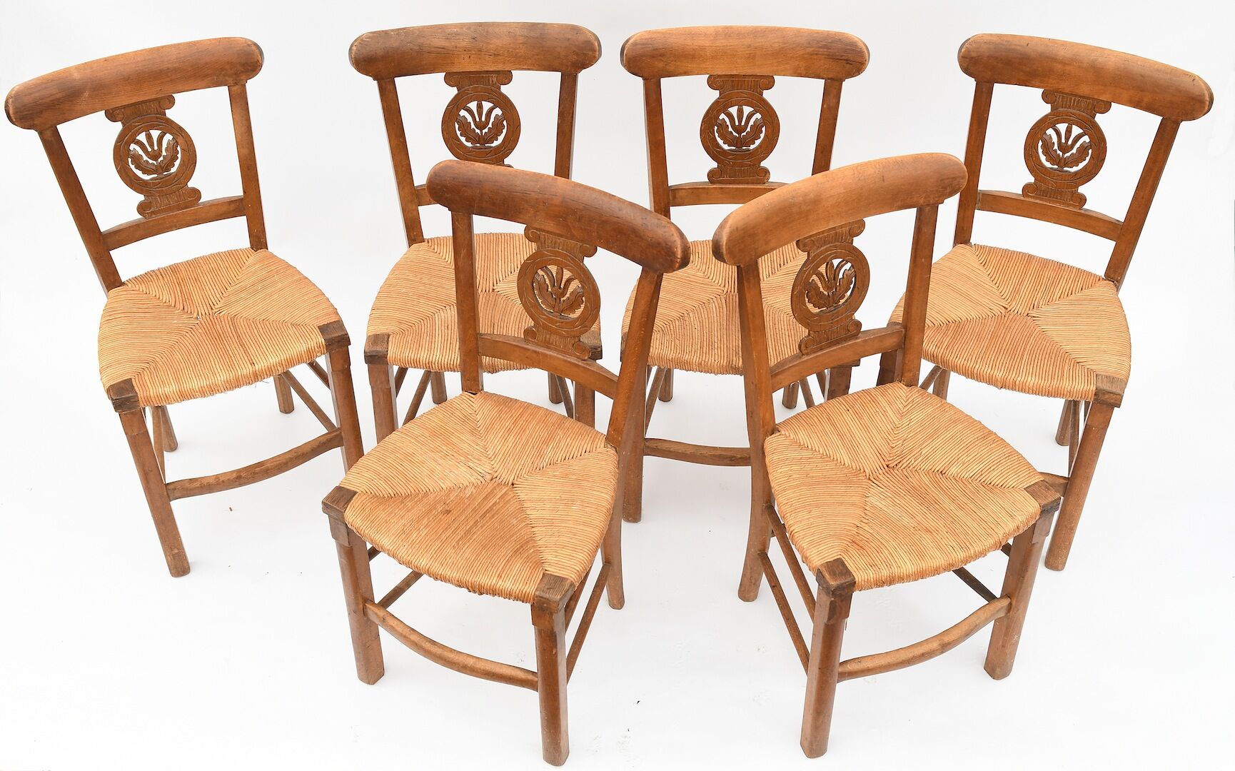 Series of 6 mulched chairs