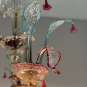 Rezzonico Venetian chandelier in multicolored Murano glass, 12 light arms, circa 1900