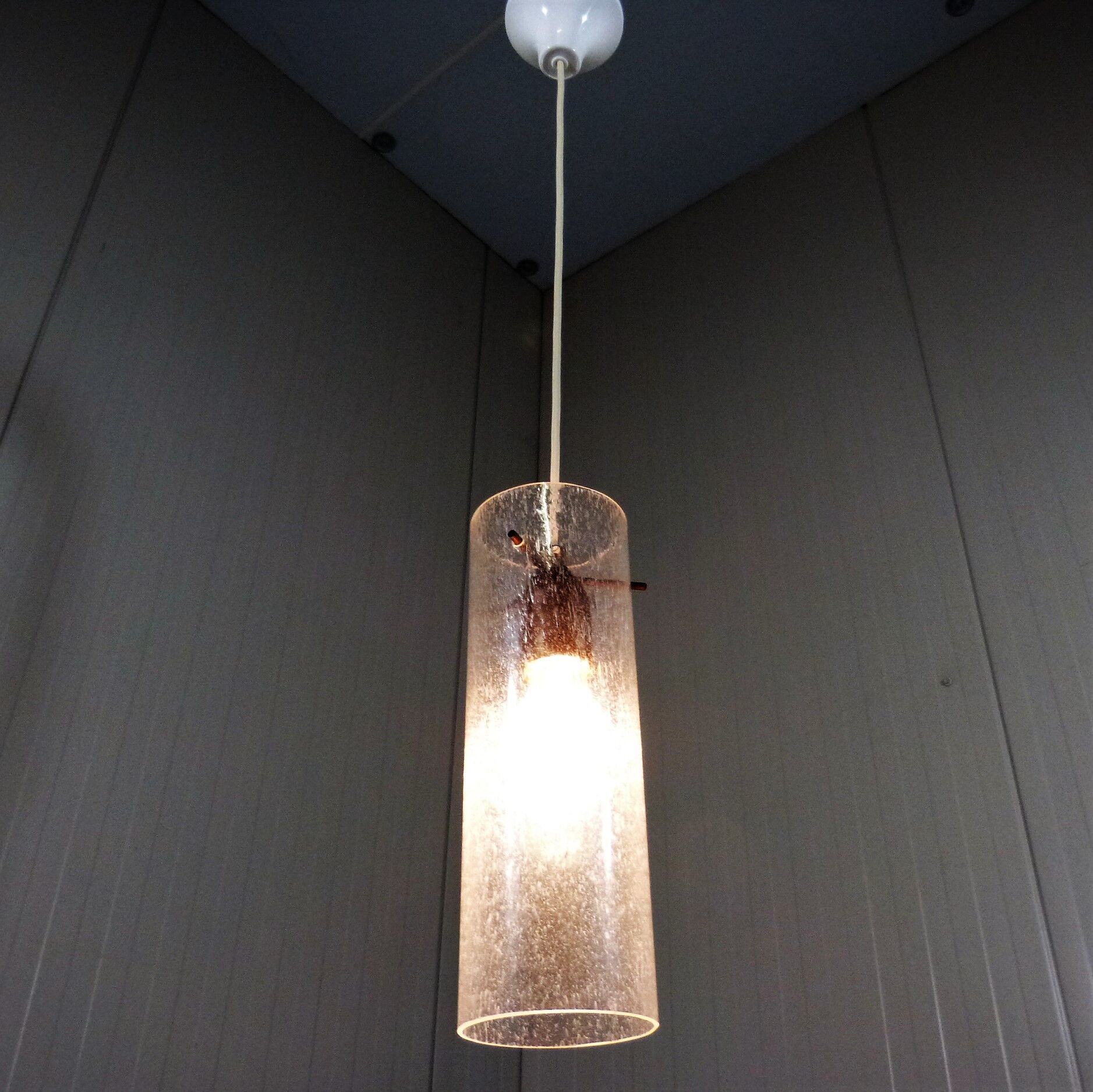 Vintage Kaiser Leuchten glass hanging lamp, 1960’s