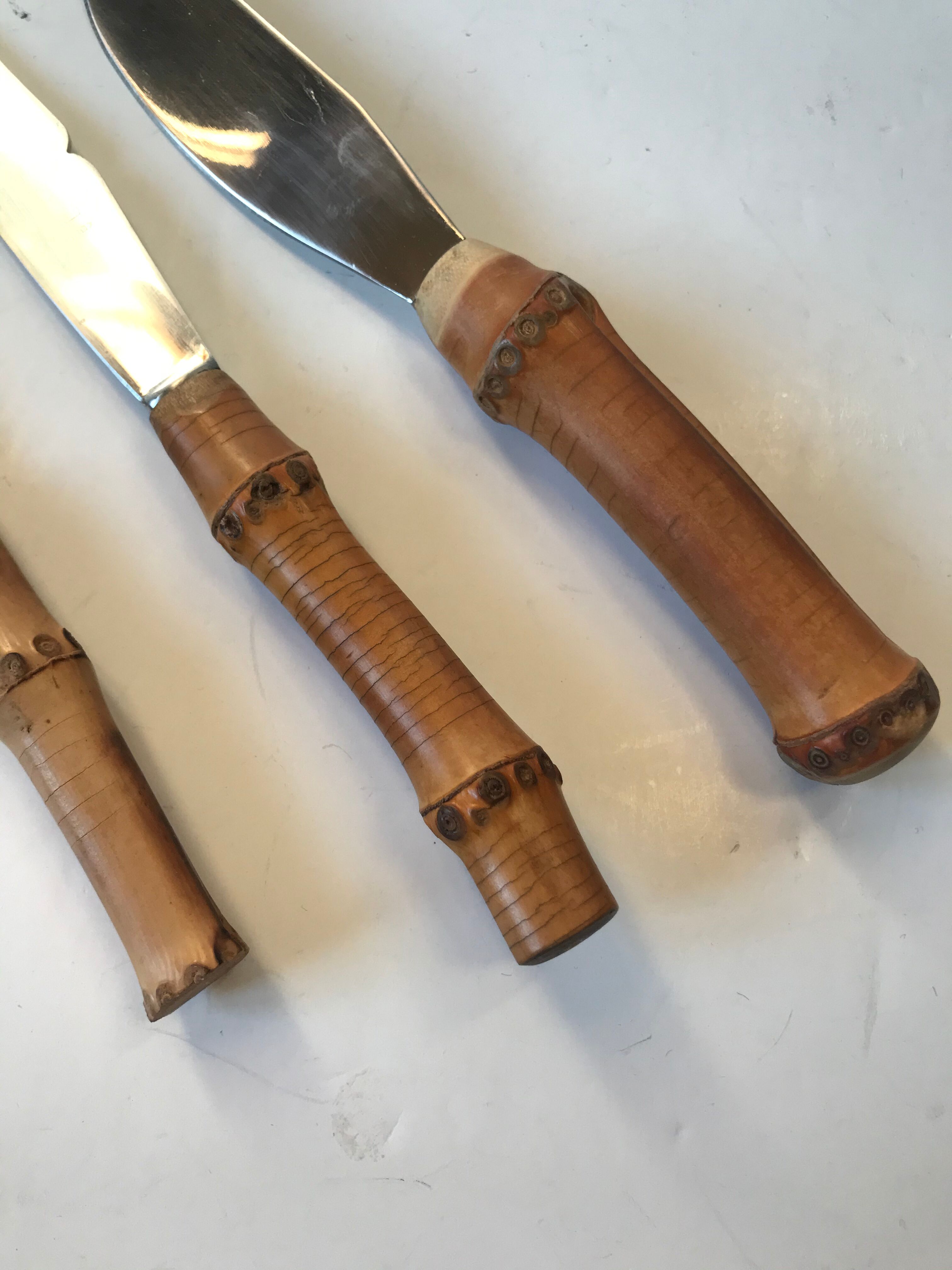 Bamboo cheese knives and butter knife