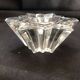 4 molded glass star candle holders