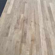 Large extendable Scandinavian dining table in stripped solid oak 160-240.