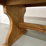 Savoyard monastery table in solid pine, circa 1970
