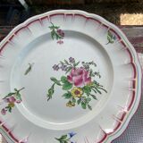 Lot of 6 flat plates Lunéville flower decoration