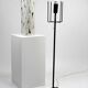 Floor Lamp with Sven Markelius “Pythagoras” Fabric Shade — Nordiska Kompaniet (attr.), Sweden, circa 1955–1960