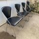 Set of 4 Linda armchairs by Arrben, black leather, chrome steel frame