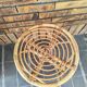Spiral stool in bamboo rattan in the style of Jean Royère.