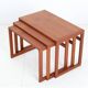 Set of 3 "#253" teak nesting tables by Kai Kristiansen / Mid-century Danish modern design / Minimalism / 1960s