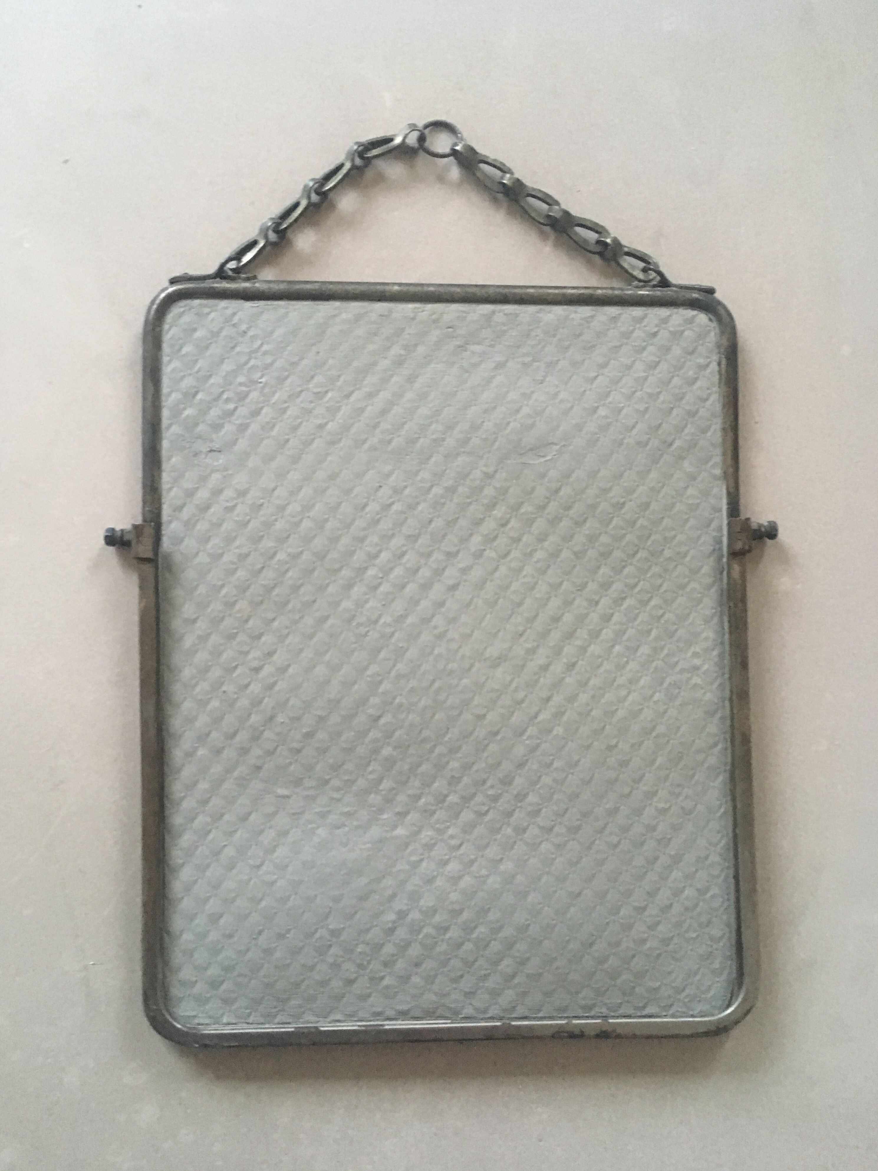 Large barber mirror to hang or lay 24x30cm