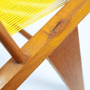 2 Yellow Spaghetti Armchairs in Beech, Garden Lounge Chairs, 1960s