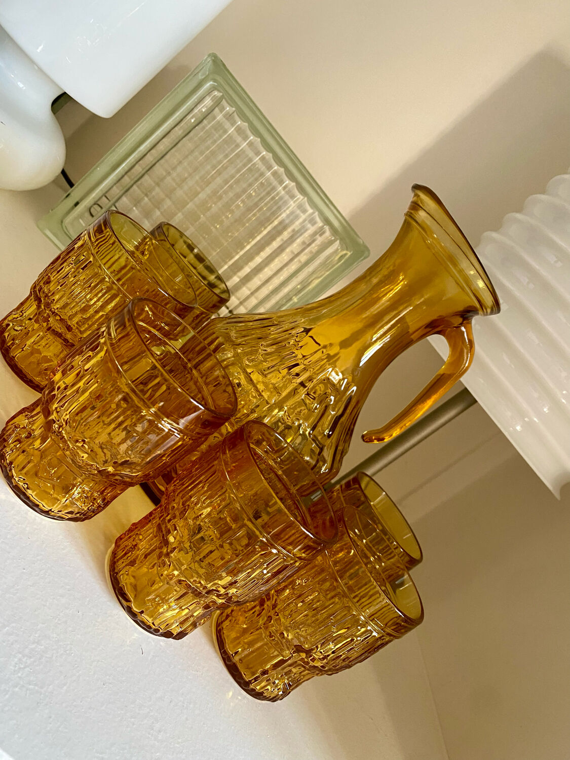Lot De 2 Carafes À Eau Et Verres De Chevet Avec Gobelet En Verre