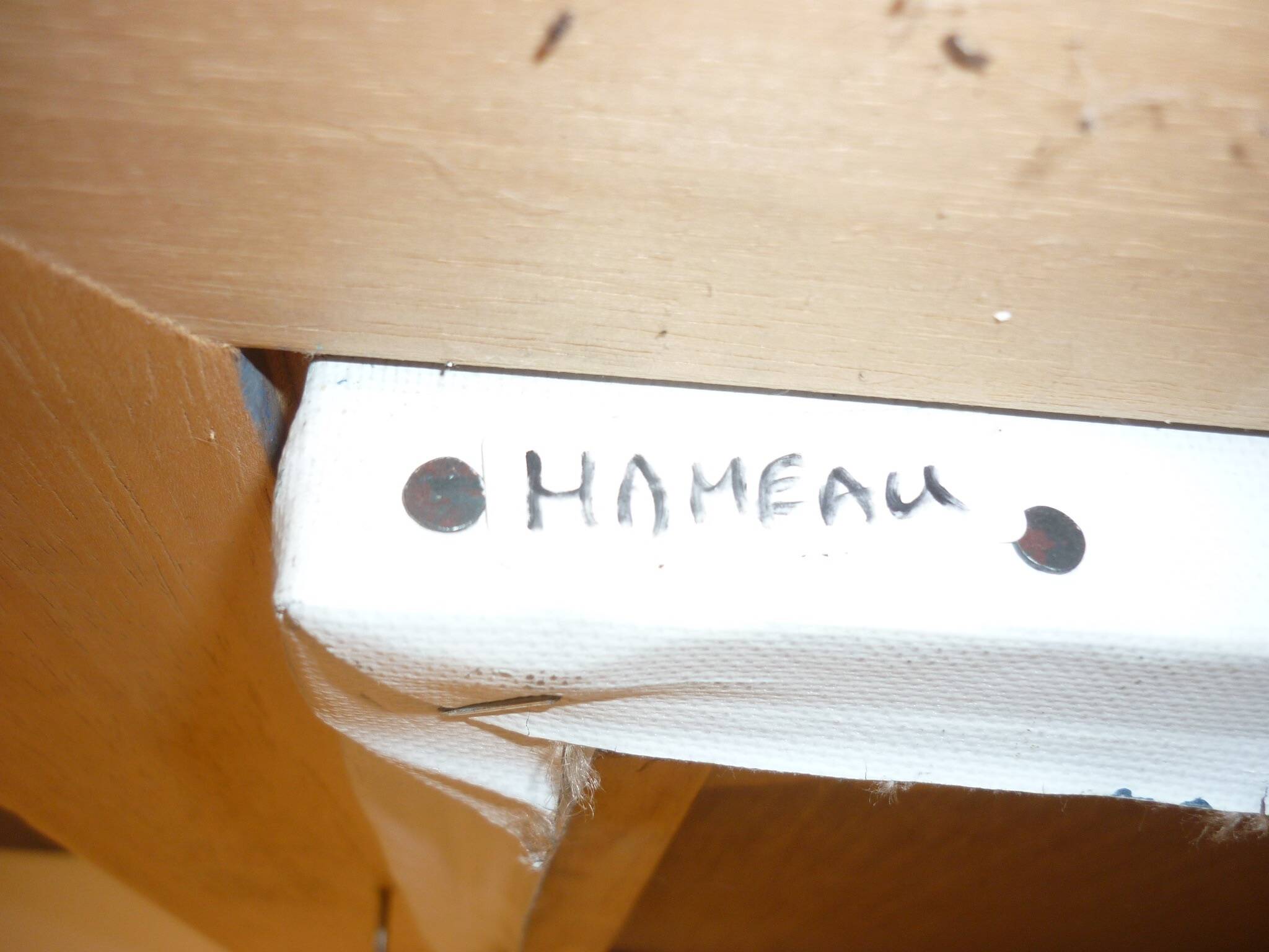 Oil painting on canvas “Hameau” signed Pieronevo